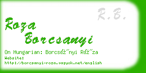 roza borcsanyi business card